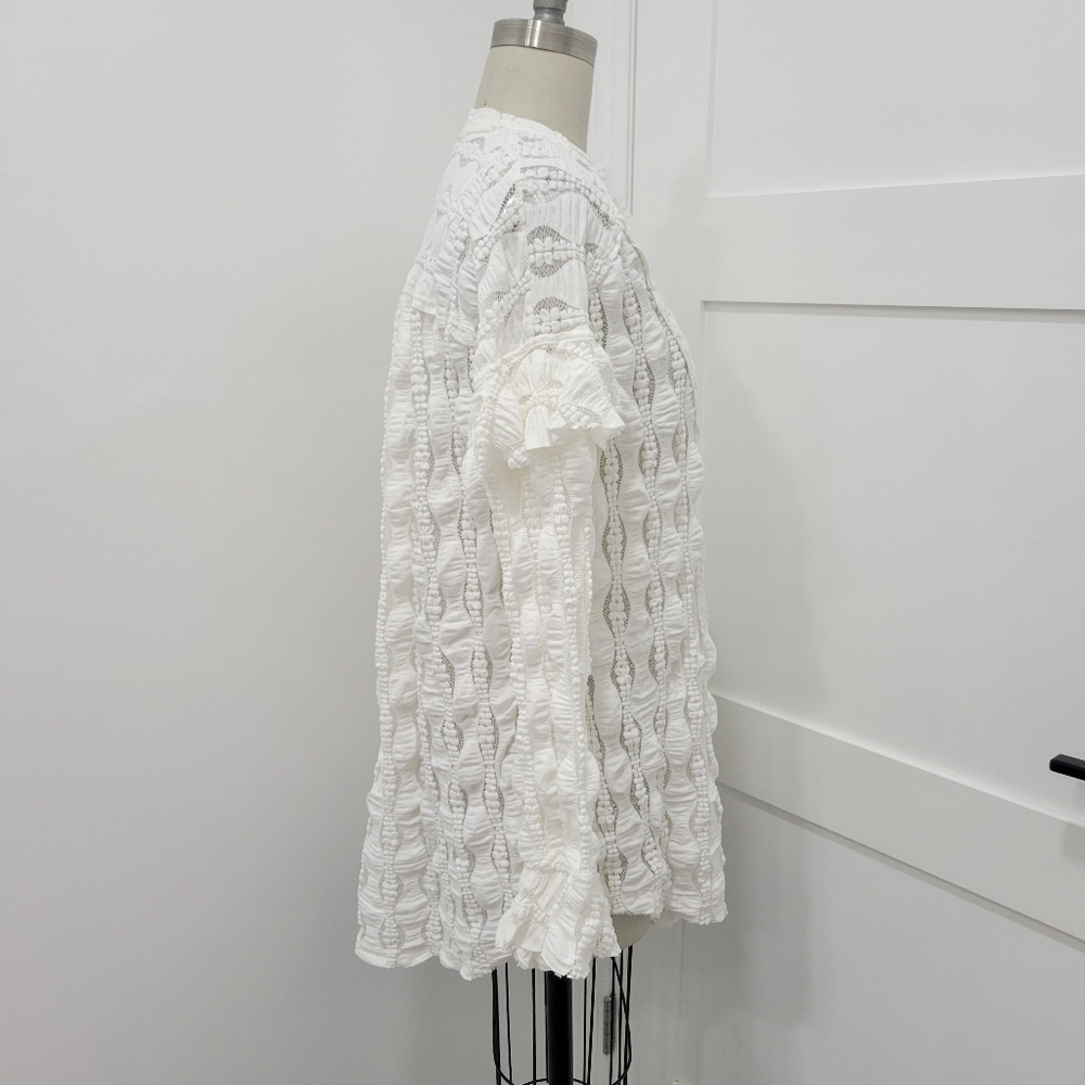 NWOT Free People Women's Candy Shop Sheer Lace Tunic Top Size XS Boho Coastal - Picture 11 of 12